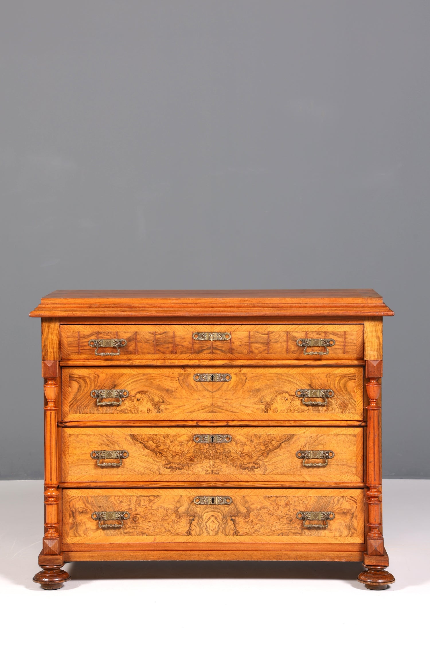 F191 Finish cm Wunderschöne Gründerzeit Kommode Jugendstil Antik Sideboard Schubladenkommode Wäschekommode