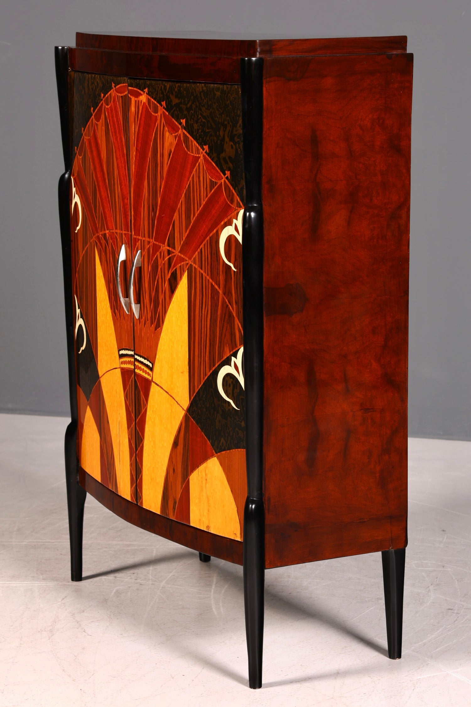 Wunderschönes Art Deco Design Highboard Schrank Kommode Vertiko Sun Cabinet Wäscheschrank