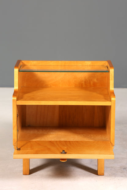 Schlichte Mid Century Kommode Vintage Klappschränkchen Danish Design Nachttisch 1 von 2