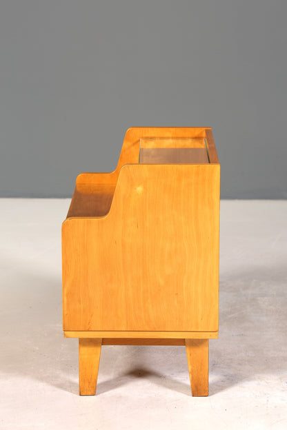 Schlichte Mid Century Kommode Vintage Klappschränkchen Danish Design Nachttisch 1 von 2