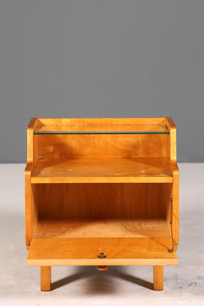 Schlichte Mid Century Kommode Vintage Klappschränkchen Danish Design Nachttisch 2 von 2