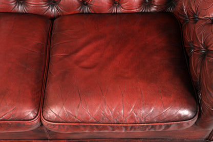 Wunderschönes Original Chesterfield 2-Sitzer Sofa Englische Leder Couch England Polstersofa Antik