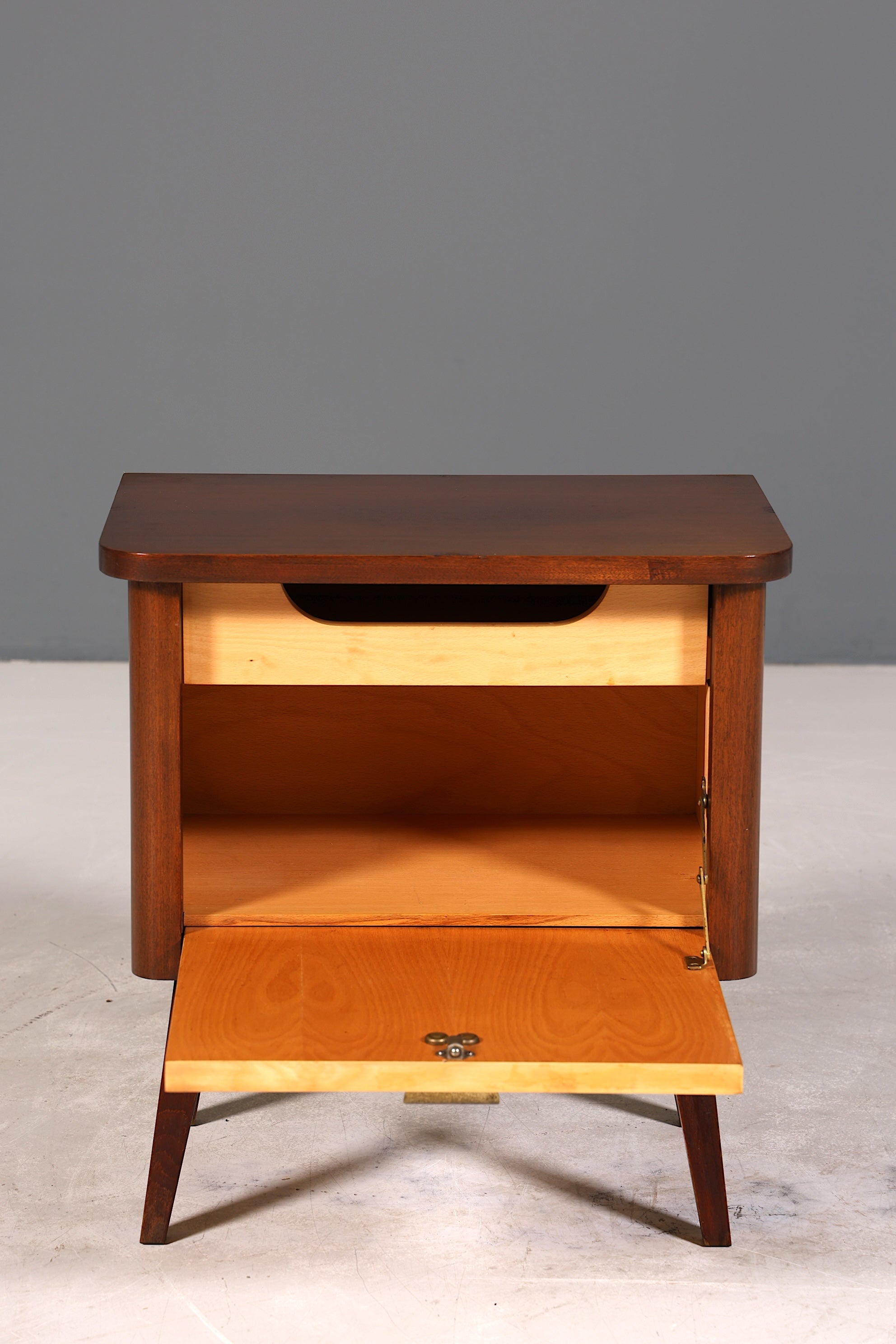 Wunderschöne Mid Century Kommode Vintage Klappschränkchen Retro Nachttisch 1 von 2