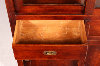 Wunderschöner Maritimer Vitrinenschrank Englisch Echt Holz Bibliothek Englische Anrichte Antik