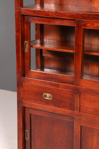 Wunderschöner Maritimer Vitrinenschrank Englisch Echt Holz Bibliothek Englische Anrichte Antik