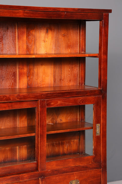 Wunderschöner Maritimer Vitrinenschrank Englisch Echt Holz Bibliothek Englische Anrichte Antik