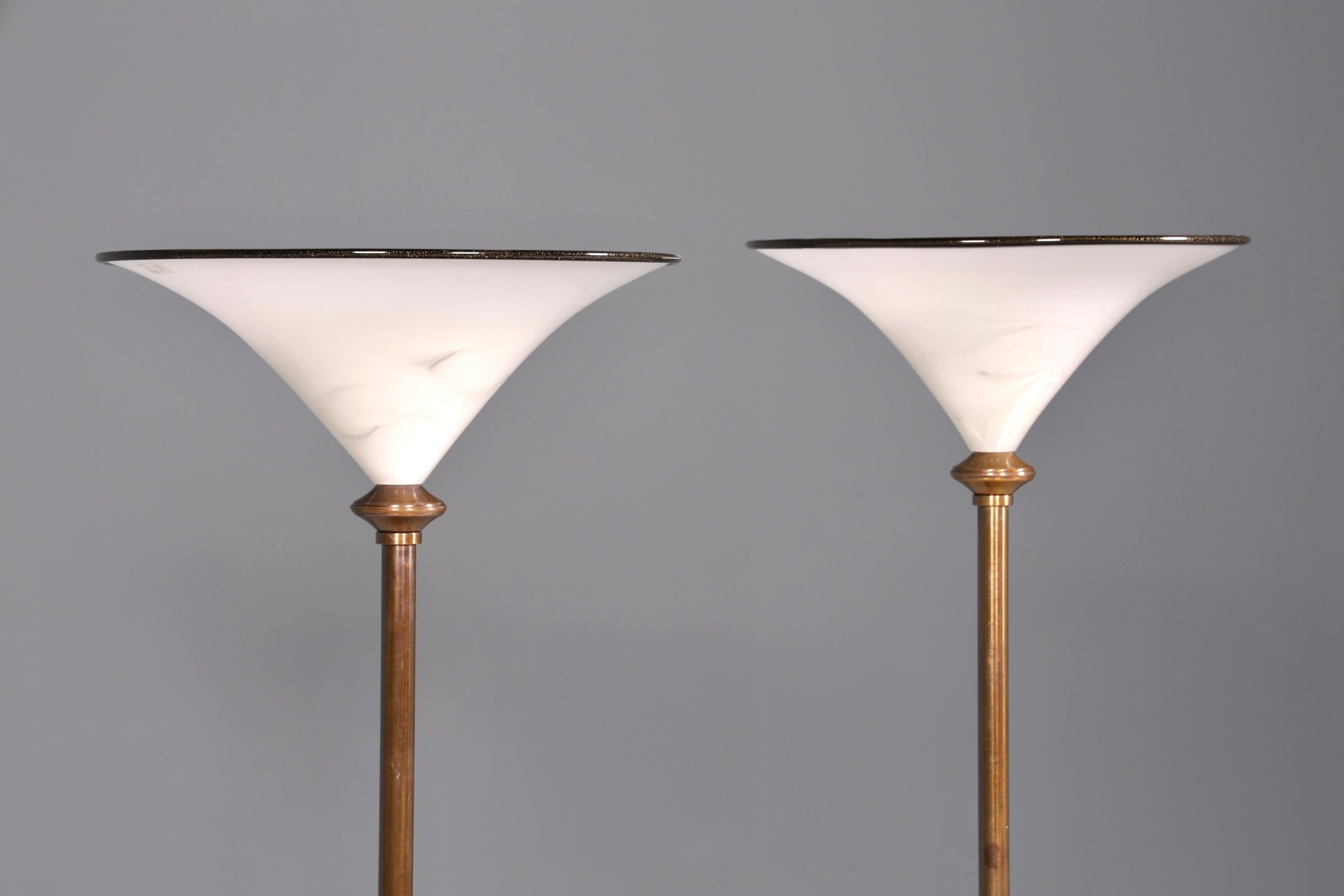 Beautiful Italian floor lamp by Barovier &amp;amp; Toso, Murano glass lampshade, uplighter, floor lamp, 1 of 2