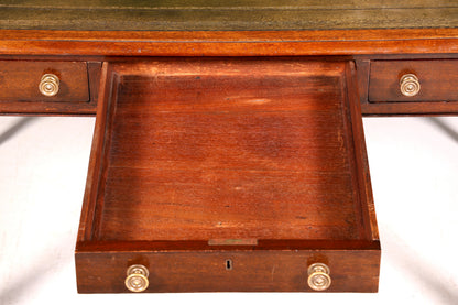 Wunderschöner Englischer Schreibtisch Echt Lederauflage Regency Stil Bürotisch Office Desk Antik