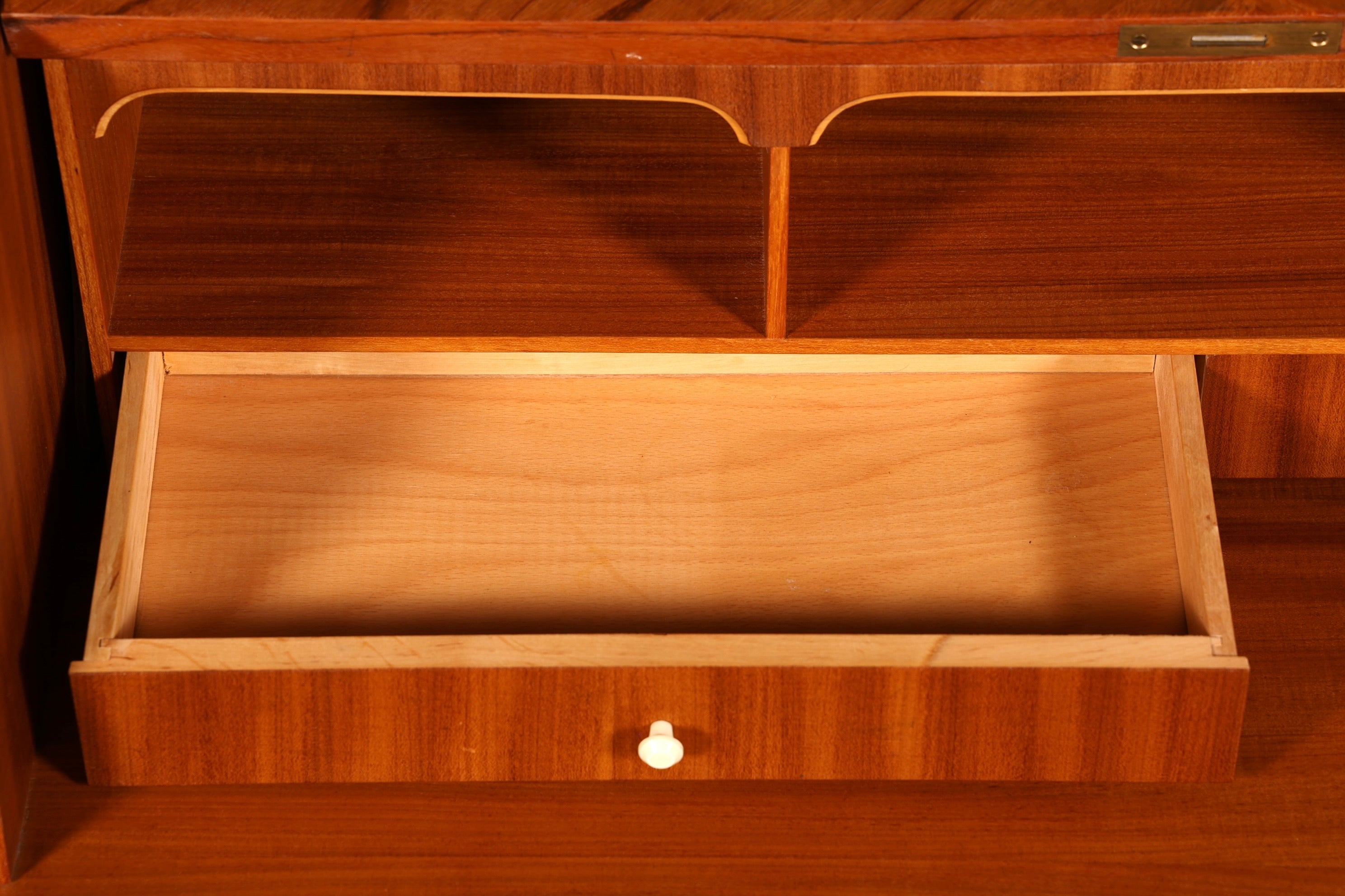 Wunderschöner Mid Century Rollladen Sekretär Danish Design echt Holz Schreibkommode 60er Jahre