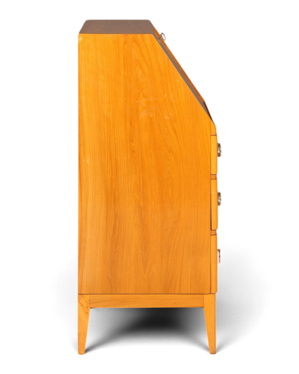 Schlichter Mid Century Sekretär Vintage Schreibmöbel echt Holz Kommode Retro Office Secretary