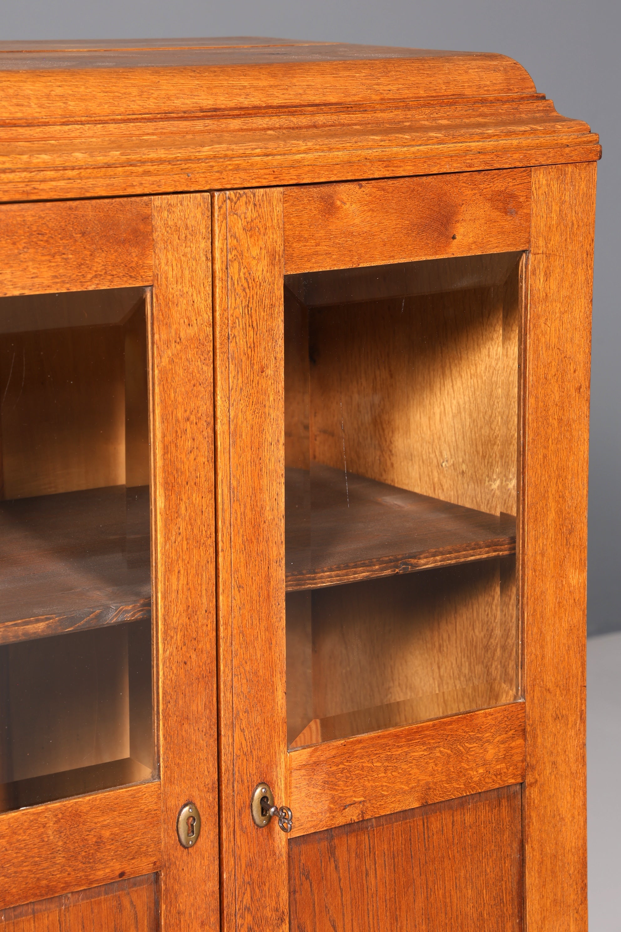 Dreamlike Art Nouveau display cabinet, antique wooden bookcase, oak antique cabinet, sideboard