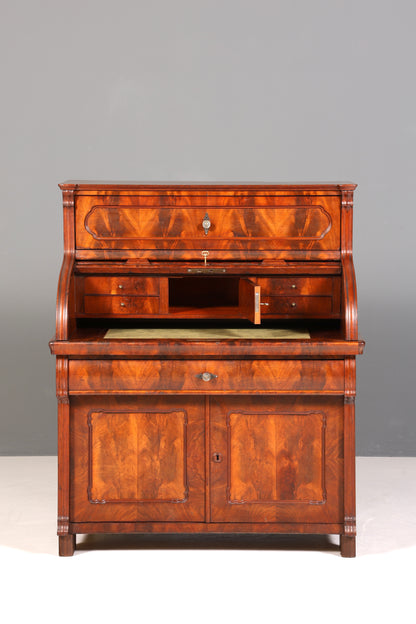 Beeindruckender Louis Philippe Sekretär Antik Rollladen Sekretär Nussbaum Schreibtisch Aufsatzsekretär