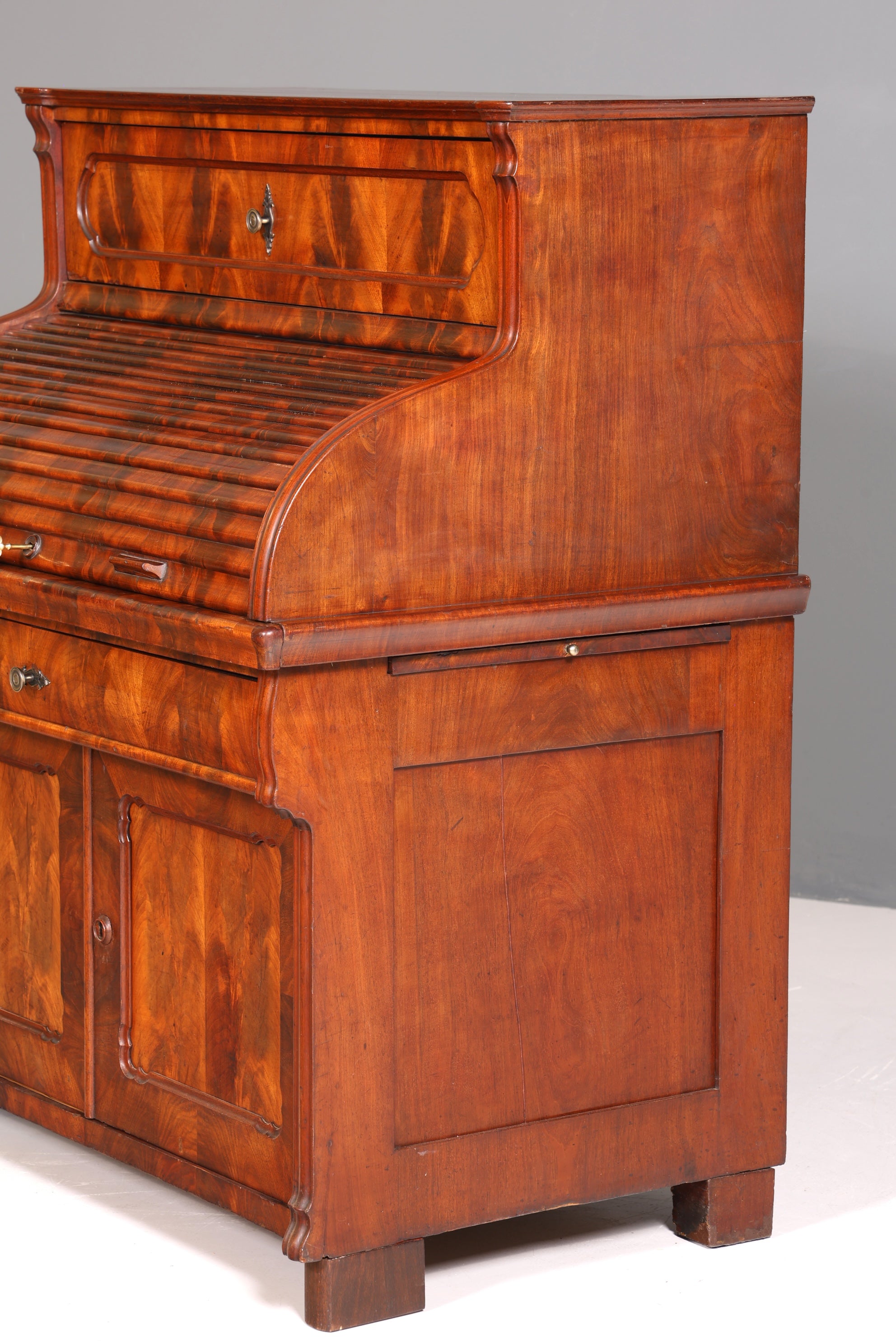 Beeindruckender Louis Philippe Sekretär Antik Rollladen Sekretär Nussbaum Schreibtisch Aufsatzsekretär