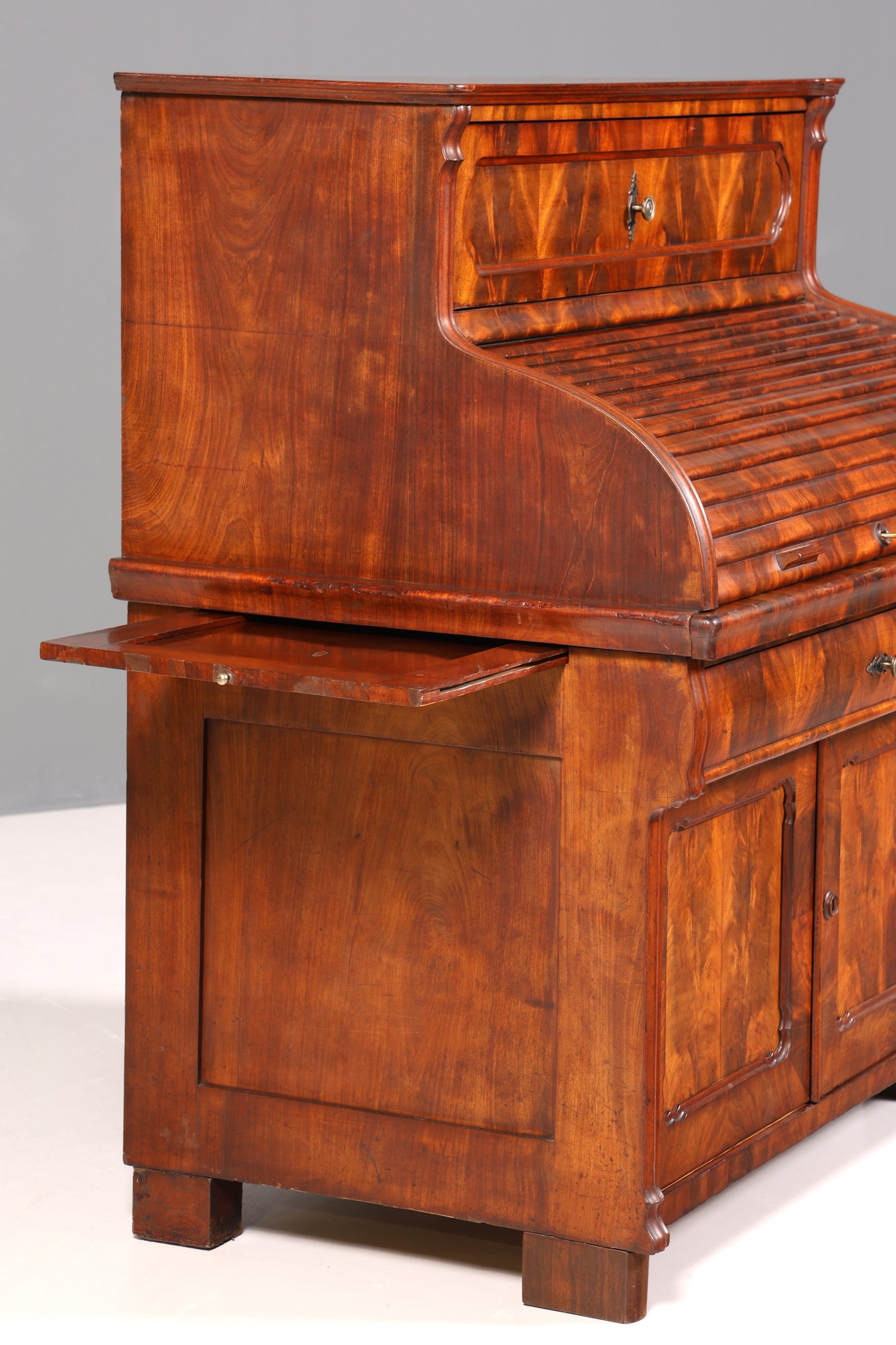 Beeindruckender Louis Philippe Sekretär Antik Rollladen Sekretär Nussbaum Schreibtisch Aufsatzsekretär