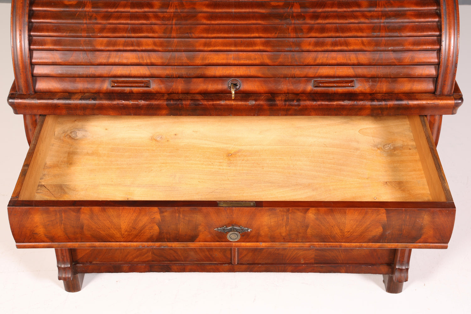 Beeindruckender Louis Philippe Sekretär Antik Rollladen Sekretär Nussbaum Schreibtisch Aufsatzsekretär