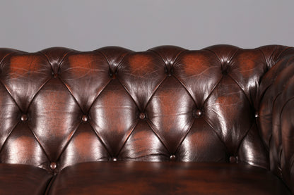 Wunderschönes Original Centurion Chesterfield Sofa 2-Sitzer Couch England echt Leder Polstersofa Ledersofa