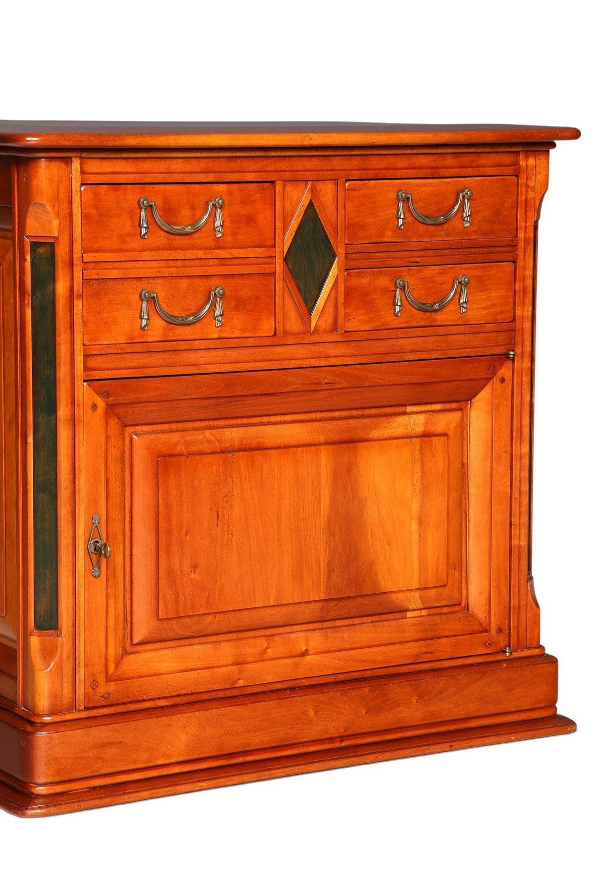 Hauptstadt Möblerei Kommode im Biedermeier Stil aus massivem Eibenholz mit antiken Beschlägen und schöner Maserung