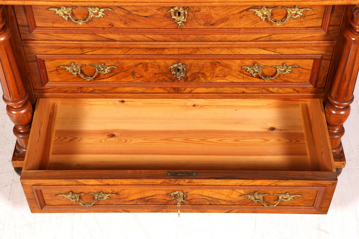 Edle Gründerzeit Kommode Louis Philippe Antik Sideboard Schubladenkommode Wäschekommode um 1890