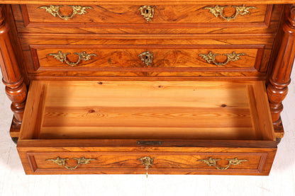 Edle Gründerzeit Kommode Louis Philippe Antik Sideboard Schubladenkommode Wäschekommode um 1890