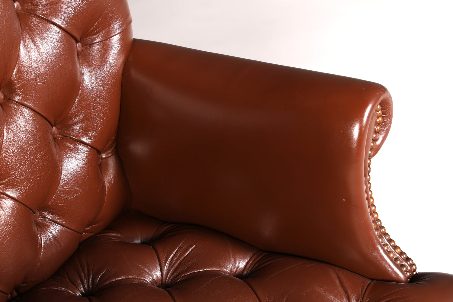 Edler Chesterfield Chefsessel Bürostuhl Echtleder Braun Drehsessel Schreibtischstuhl Bürosessel