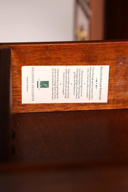 Wunderschöner Original Heldense Englischer Schreibtisch Echt Lederauflage Bürotisch Antik Office Desk