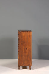 Wunderschöne Gründerzeit Kommode Louis Philippe Nussbaum Sideboard um 1880 Schnitzerei Schubladenkommode