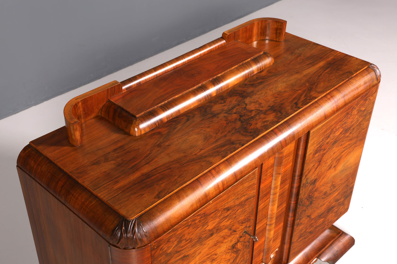 Beautiful original Art Deco cabinet, walnut sideboard, solid wood, antique dresser