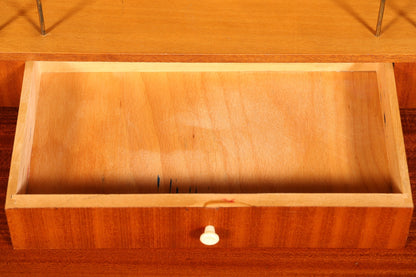 F228 Finish cm Wunderschöner Mid Century Rollladen Sekretär echt Holz Büro Schrank Vintage Schreibkommode