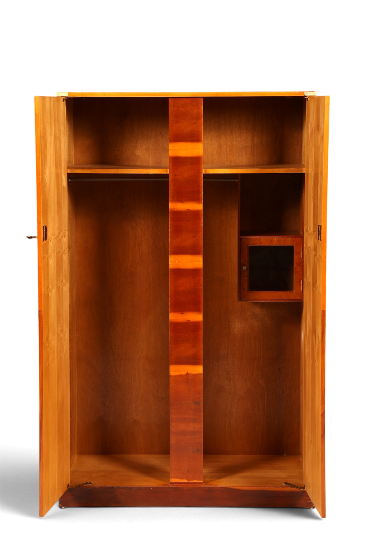 Hauptstadt Möblerei maritimer Military-Chest-Schrank aus Eibenholz mit offener Front und edler Maserung