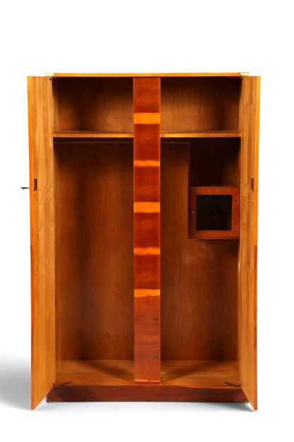 Hauptstadt Möblerei maritimer Military-Chest-Schrank aus Eibenholz mit offener Front und edler Maserung