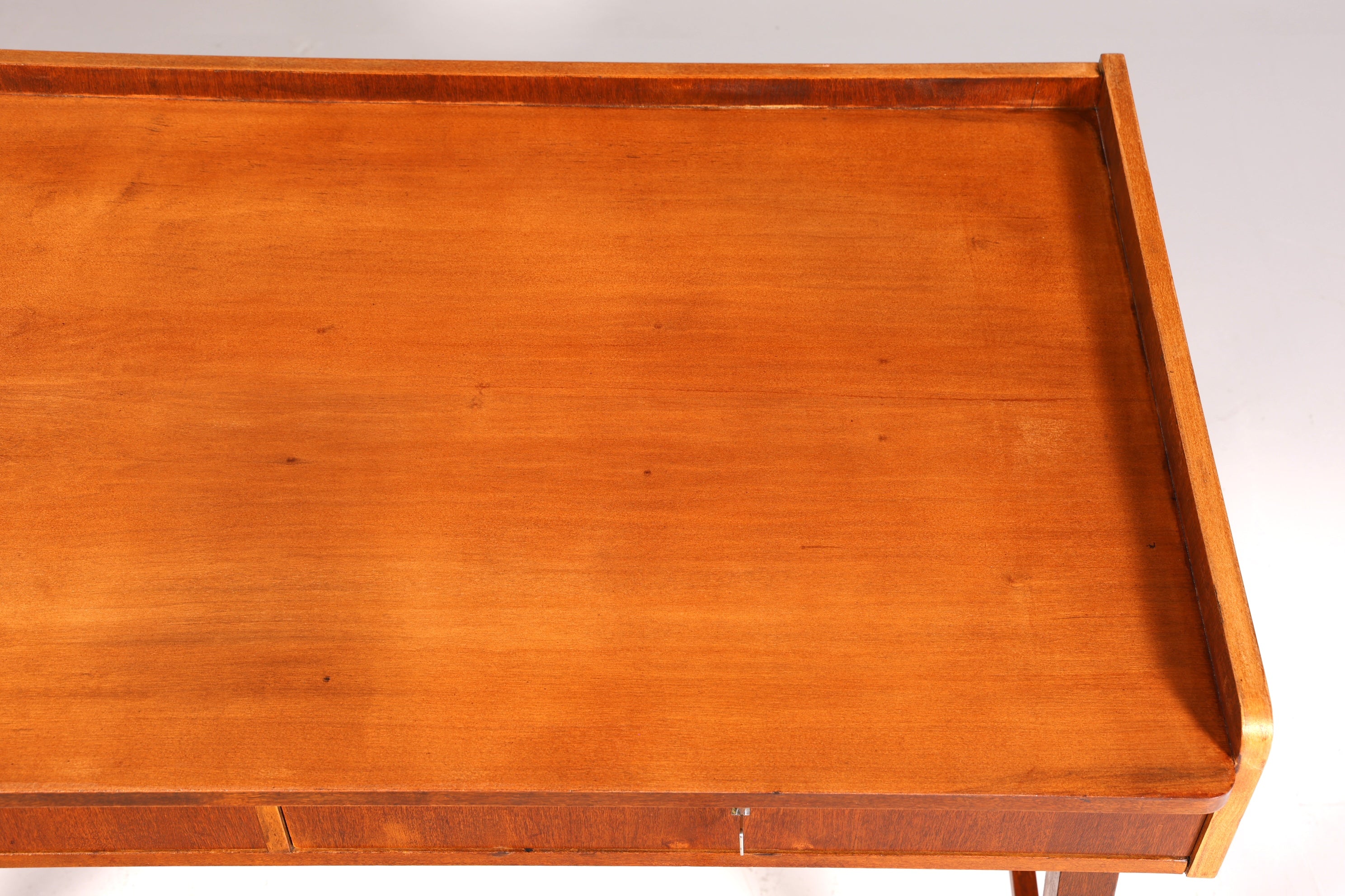 Beautiful mid-century teak wood desk, Danish design office table, 1960s style.