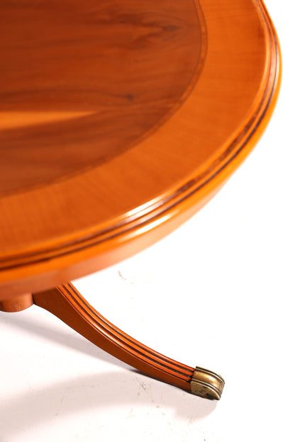Dreamy English coffee table, antique style yew, Regency style side table