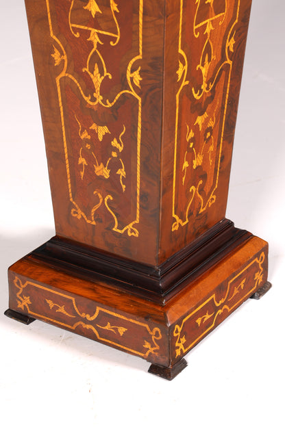 Stylish Baroque style column, Louis XV flower column, natural stone marble inlays, shelf, table