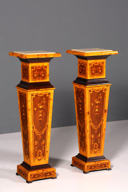 Traumhafte Barock Stil Säule Louis XV Blumensäule Naturstein Marmor Ablage Tisch