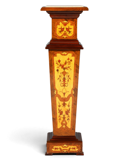 Wunderschöne Barock Stil Säule Louis XV Blumensäule Naturstein Marmor Intarsien Ablage Tisch