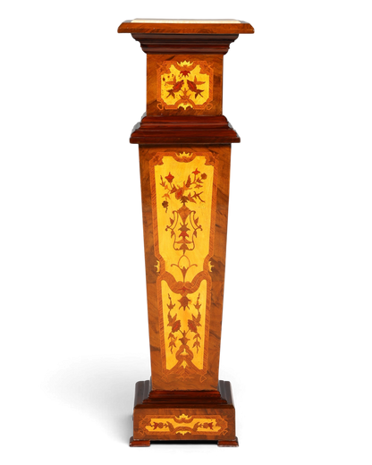 Wunderschöne Barock Stil Säule Louis XV Blumensäule Naturstein Marmor Intarsien Ablage Tisch