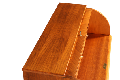 Stilvoller Mid Century Rollladen Sekretär echt Holz Büro Schrank Vintage Schreibkommode