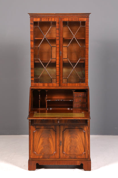 Wunderschöner Englischer Aufsatzsekretär Sekretär Vitrine Schrank Antik Büro UK 60er