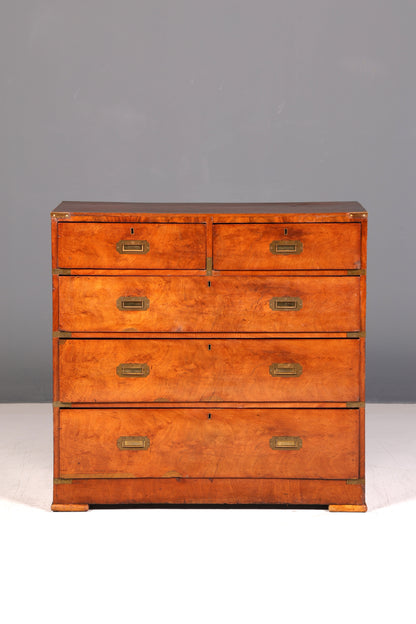 Wunderschöne Maritime Kommode Englisch Military Chest Schrank Schubladenkommode Wäschekommode Antik