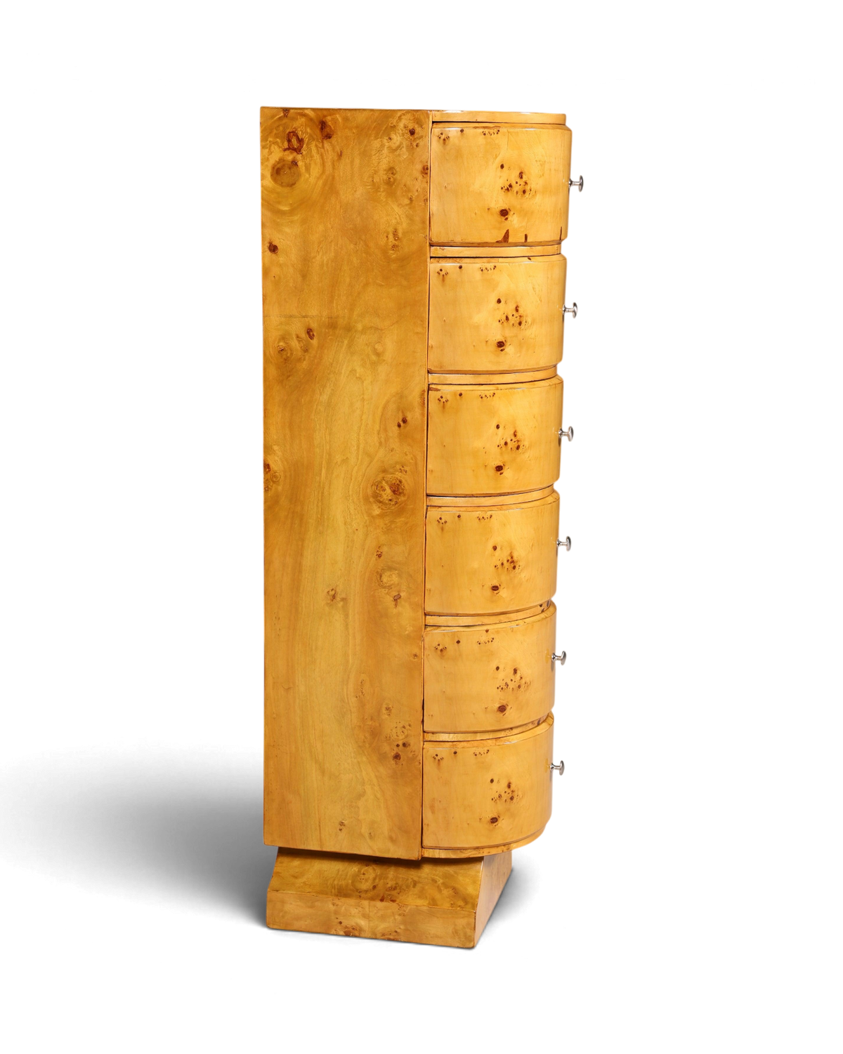 Wunderschönes Art Deco Stil Birke Highboard Kommode Vertiko Schubladenkommode