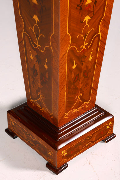 Stylish Baroque style column, Louis XV flower column, natural stone inlays, marble shelf, table