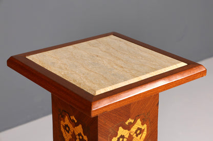 Beautiful Baroque style column, Louis XV flower column, natural stone marble inlay, shelf table