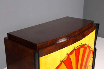 Traumhaftes Art Deco Stil Highboard Schrank Kommode Vertiko Sun Cabinet