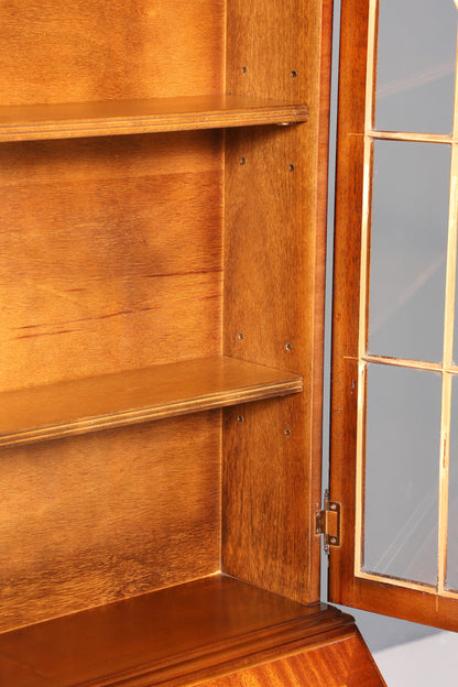 Traumhafter Englischer Sekretär Büro Aufsatzsekretär Antik 60S Vitrinen Schrank UK