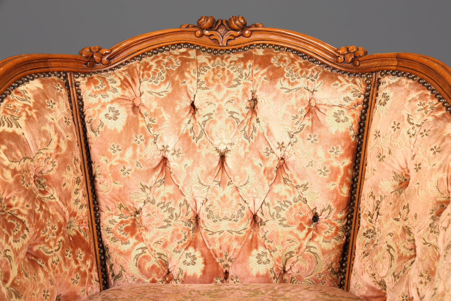 Wunderschöner Chippendale Armlehnsessel Barock Stil Sessel Armchair Samt Stoff Rococo Stil Sessel 1 von 2