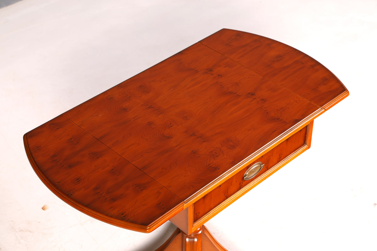 Wonderful original Heldense side table, yew wood, folding table, occasional table, chest, telephone table