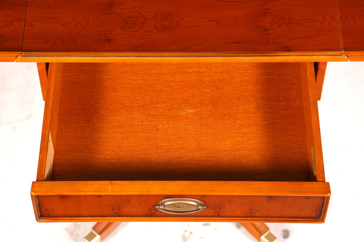 Wonderful original Heldense side table, yew wood, folding table, occasional table, chest, telephone table