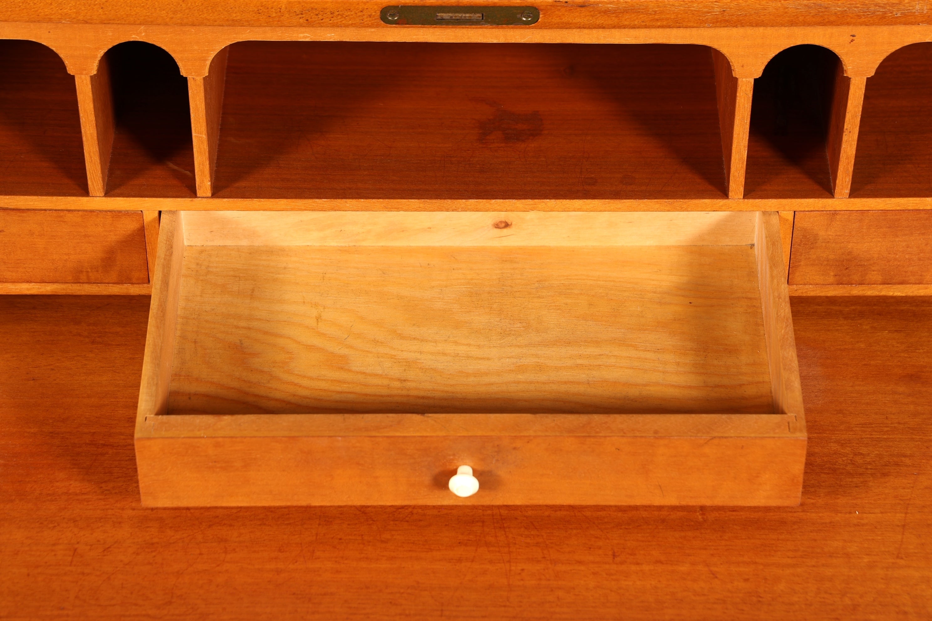 Wunderschöner Mid Century Rollladen Sekretär echt Holz Büro Schrank Vintage Schreibkommode