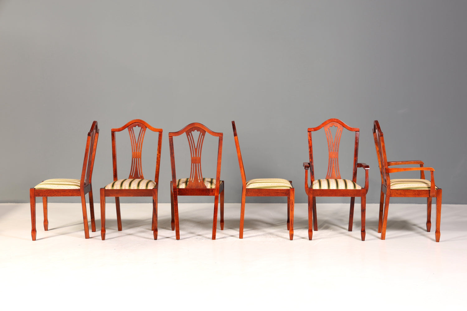 6x Edle Englische Stühle Englisch Dining Chairs Antik 60er Jahre Küchenstühle Stuhlset