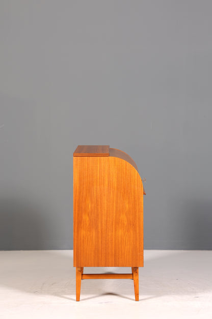 Wunderschöner Mid Century Rollladen Sekretär echt Holz Büro Schrank Vintage Schreibkommode